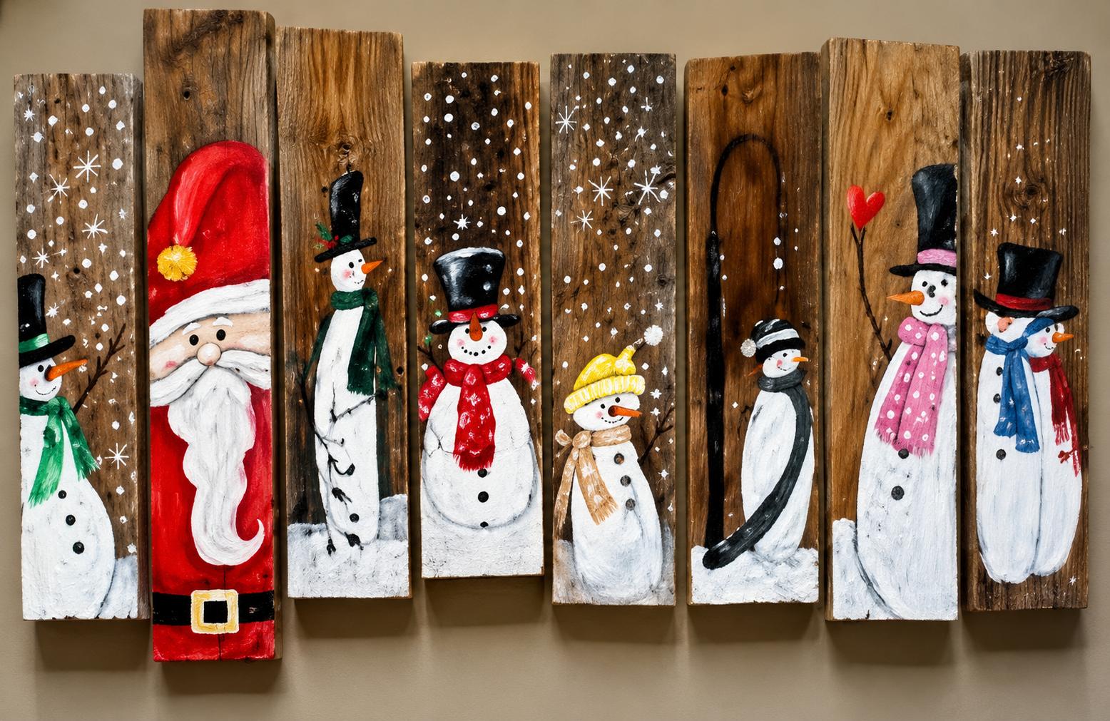Weihnachtsbilder auf Holz malen