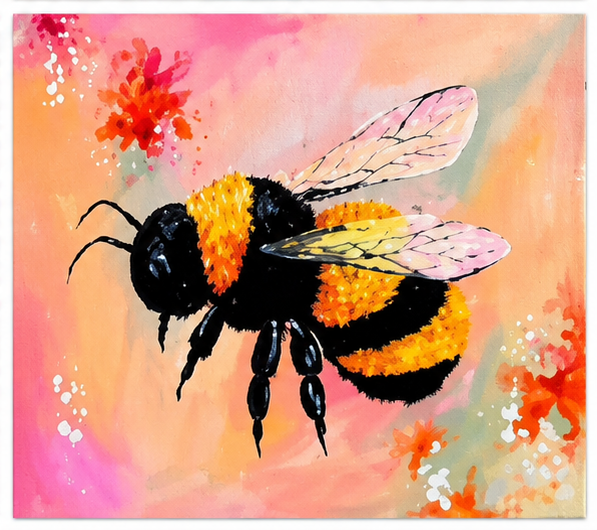 Süße Biene in Acryl