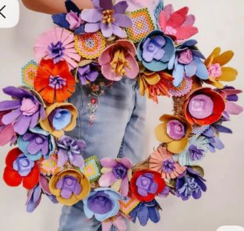 Großen und bunten Osterkranz basteln