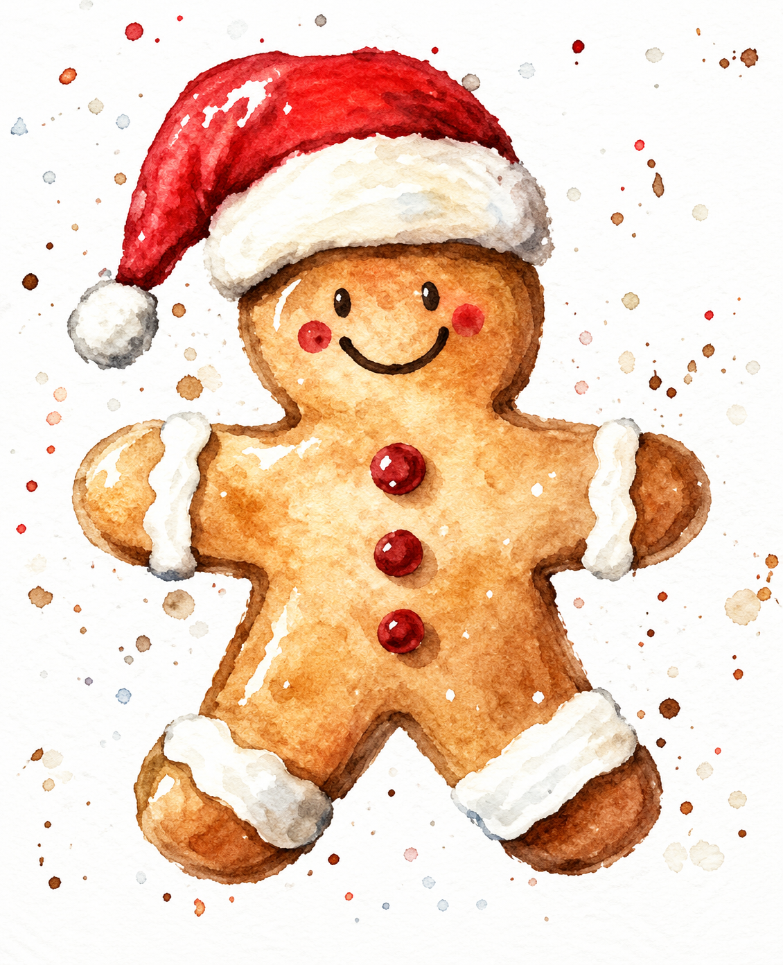 Süßes Weihnachtsmotiv in Aquarell