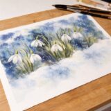 Schneeglöckchen in Aquarell